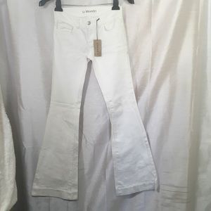 J Brand Lovestory Tall Long Flare Wide White Jean